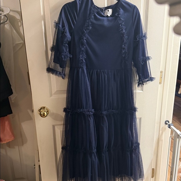 Dainty Jewells Other - Dainty Jewells Navy Tiered Tulle Girls Formal Dress